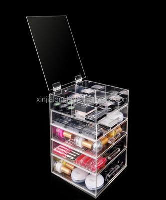 China See Through Crystal Clear Acrylic Makeup Organizer Drawer Organizer Acrylic Cosmetic Organizer for sale