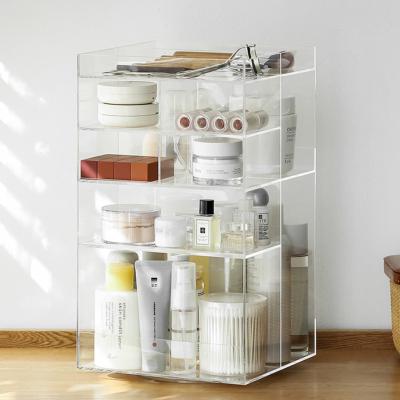 China Fashion 5 Layer Multi Layer 360 Rotate Acrylic Cosmetic Storage Organizer Acrylic Makeup Organizer for sale