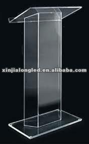 China Commercial Furniture Modern and Clear Acrylic Lectern Church Platform Plexiglass Plexiglass Podium for sale