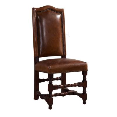 China Extendable Grain Top Leather Dining Chair With Wooden Legs Set Solid Wood Elegant Style For Dining Room for sale