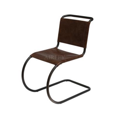 China Vintage Stretchy Top Layer Cowhide Leather Chair For Meeting Room Restaurant Bar Lounge for sale