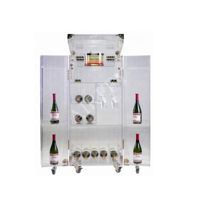 Chine Movable Modern Luxury Acrylic Wine Cabinet For Home Villa Clubhouse Hotel Bar Winery Dining Room à vendre