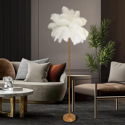 China Art Decor CHOICEYOUNG Nordic Minimalist Decorative LED Floor Lighting Modern Home Bedroom Indoor Hotel Feather Floor Lamp for sale