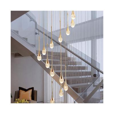 China CGOICEYUONG Dimmable Contemporary Stairs Lamp Pendant Lighting For Hotel Indoor Home Staircase Foyer Living Room Luxury Chandelier for sale