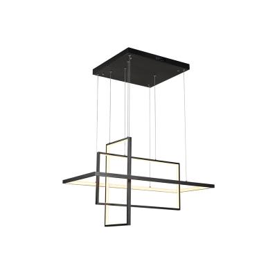 China CHOICEYOUNGG Modern Black Aluminum Modern Minimalist Aluminum Design Square LED Living Room Hotel Nordic Home Lighting Chandelier for sale