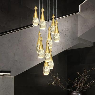 China CHOICEYOUNGmodern Contemporary Chandelier Staircase Designers Lighting Indoor Crystal High Ceiling Chandelier Light Pendant Lamp for sale