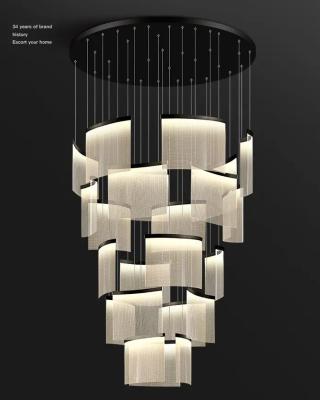 China LED Staircase Chandelier Ceiling Pendant Light Chandelier Modern Nordic Luxury Modern Spiral Stairs Lamp Tall Highs Long for sale