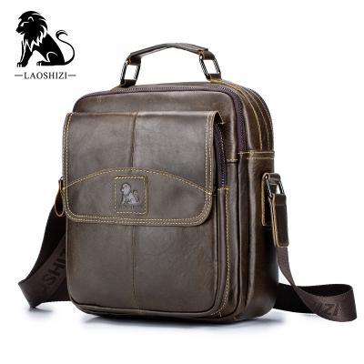 China High Quality Men's Shoulder Bag Fashion Business Large Capacity Multifunctional Handbag Top Layer Cowhide Leather Messenger Bag for sale