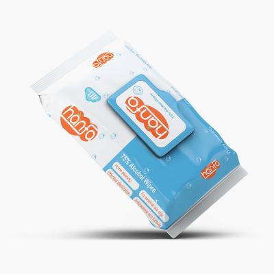 China Convenience Premium Quality 75% Private Label Anti Bacterial Alcohol Disinfectant Wipes for sale