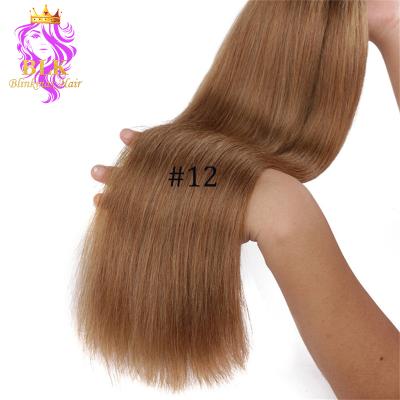 China Blinkmaxhair# Color 12# Silky Straight Wave Tape In Hair Extensions Peel Machine Remy 20pcs Adhesive Double Sided Weft Tape In Hair Extensions for sale