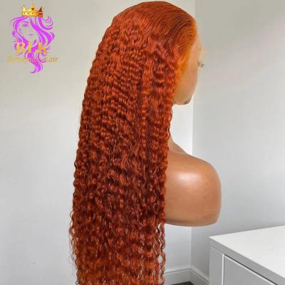 China Lace Front Wigs Ginger Curly Wig BLKHAIR Lace Up Hair Ginger Lace Front Curly Wigs Orange HD Sellers 100%Human Front Wigs Ginger Color Wigs for sale