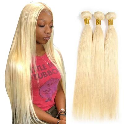 China Top Grade High Quality 100% Virgin Unprocessed Virgin Blonde Hair Dyed Russian Extension Bundles Hair Extension Blonde for sale