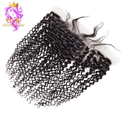 China Free Part Dyed Side Part Pre Plucked Raw Real Afro Mongolian Kinky Transparent Lace Buckle HD Headband Wholesale for sale