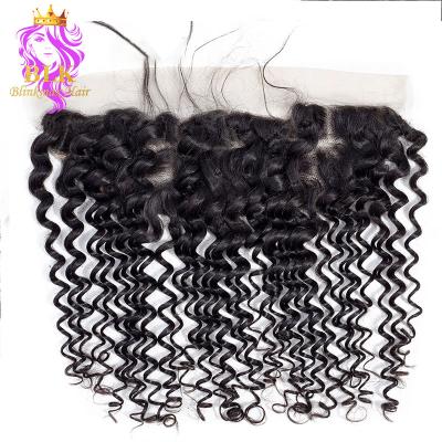 China Depp Wave Dyed Cuticle Aligned Virgin Hair Lace Frontal 13X4 Thin Transparent Thin Raw Cuticle Aligned Hair Band for sale