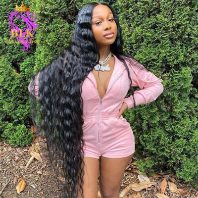 China 100% Virgin Human Hair 13x6 Lace Frontal Wig Transparent Raw Deep Wave Frontal Wig HD 100% Wave Wigs Deep Plucke HD Pre Frontal Wigs for sale