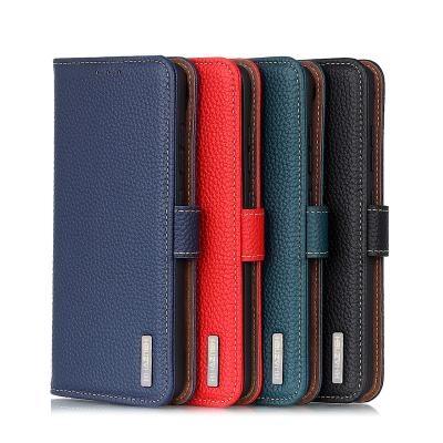 China High Quality Shockproof Lychee Wallet Genuine Leather Case For Samsung Galaxy S22 Ultra Z Fold 3 A31 A51 A52 A71 Wallet Case for sale