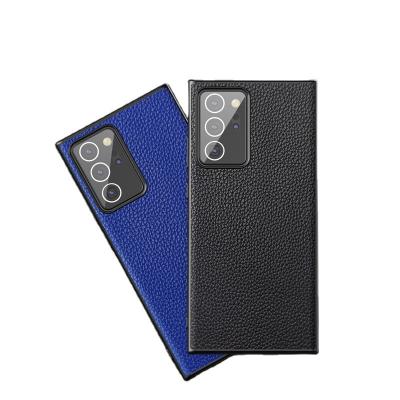 China Mobile Phone Shockproof Soft Case TPU Shockproof Genuine Leather Back Cover For Samsung Galaxy S22 S21 Note 20 Ultra A51 A52 Back Cover for sale