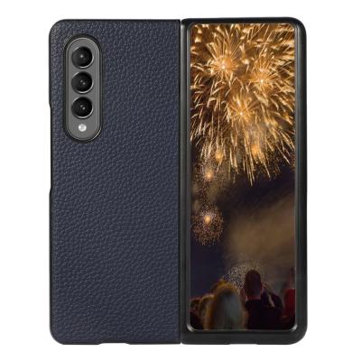 China Wholesale Shockproof Genuine Leather Cell Phone Fold Case Cover For Samsung z fold 3 2 case phone For samsung galaxy z fold 3 2 case for sale