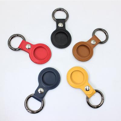 China Shockproof Wholesale PU Leather Airtag Key Chain Cover Caser Dog Pet Airtags Tracker Anti-lost Protective Case For Apple Airtag Case for sale