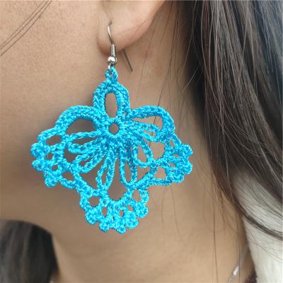 China Sexy BOHEMIA Wedding Hook Earring Jewelry - Bride Lacy Crochet Earring - Bridesmaid Hook Earring Jewelry Silver/Bronze for sale