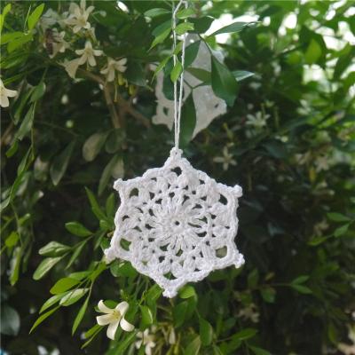 China 100% Cotton Crochet Snowflake Star Ornament Crochet Snowflake Hanging Snowflakes Ornaments Christmas Decorations Small White Christmas Gifts for sale