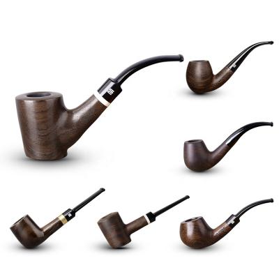 China Smoking Tobacoo Ebony Wood Tobacco Pipe Handmade durable cut your design smoking pipes for sale