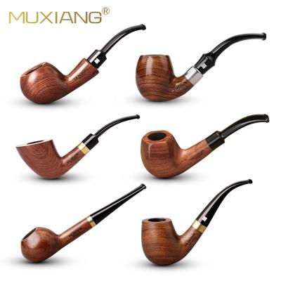 China MUXIANG Smoking Multi Styles Pear Wood Natural Tobacco Pipe With Custom Acrylic Pipe Mouthpiece for sale