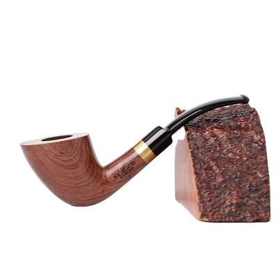 China Professional Wooden Smoking Tobacco Pipe Supplier Bent Acrylic Mouthpiece With 9mm Filter for sale