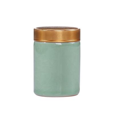 China Hot Selling Mini Portable Ceramic Stash Jar Spice Tea Storage Airtight Storage Container for sale