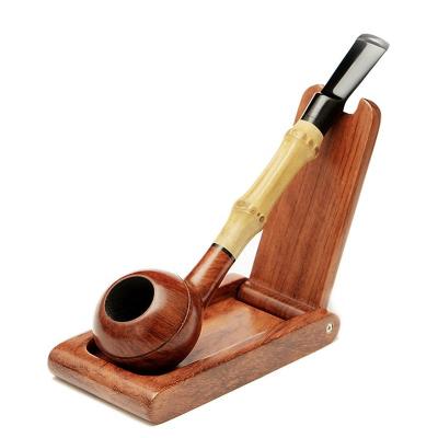 China Foldable Wooden Smoking Pipe Holder Rosewood One Seat Smoking Accessories Tobacco Pipe Holder for sale