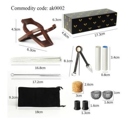 China Classic Traditional Wholesale Tool Smoking Pipe Set Metal Screen Cork Cotton Stripper for sale