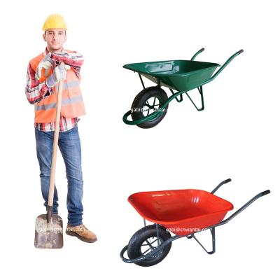 China Garden Farm Wheel Building Materials Tools Single Wheel Barrow Tray Construction Tools Wheelbarrow WB6400 for sale