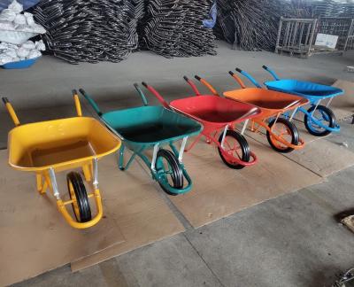 China Garden Wheel Building Materials Tools Single Wheel Barrow Tray , Wheelbarrows 6400 Porcelain Buggy for sale