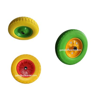 China Garden China Manufacturer WB6400 Wheelbarrow PU Wheels , Flat PU Freewheel for sale