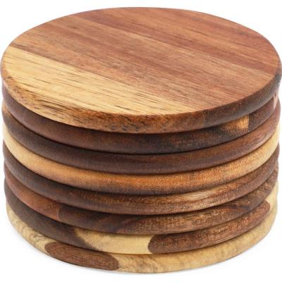 China Sustainable Hot Multi Functional Environmental Handmade Decorative Acacia Home Selling Wooden Drink Coasters Craft Sustainable Non-Toxic for sale