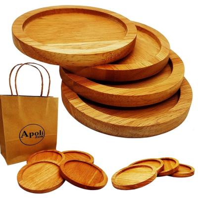 China High Quality Sustainable Home Decorative Handmade Display Wooden Coasters For Table Wood Coasters For Drinks (Set Of 4) for sale