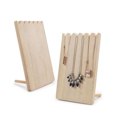 China Modern Natural Environmental Durable Decorative Holes Earring Wooden Home Jewelry Display Stand for sale