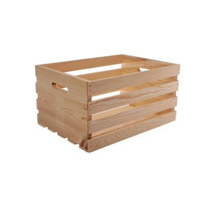 China Natural Solid Box Morden Smooth Multi Functional Unfinished Kids Craft Storage Solid Wood Crate for sale