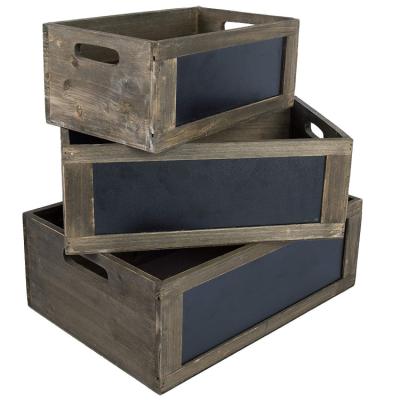 China Large Capacity Solid Rustic Solid Home Decorative Handmade Wine Box Unfinished Solid Wooden Crates for sale