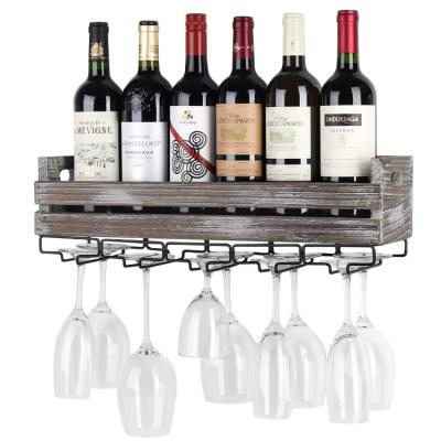 China Best Viable Selling Sturdy Smooth Home Decorative Metal Wine Rack Wall Glass Wood for sale