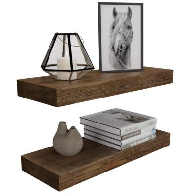 China Storage Best Selling Solid Wood Rustic Durable Environmental Handmade Floating Shelves Wall Mounted for sale