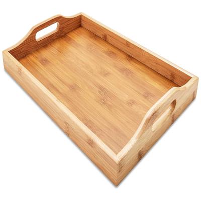 China Best Selling Hand Made Water Proof Durable Natural Environmental Bamboo Woden Food Fruit Serving Trays for sale