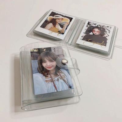 China Clear Glitter Plastic PVC Fabric Cloth 3 Inch Micro Storage Photo Album Mini Pocket Kpop Cards For Girls for sale