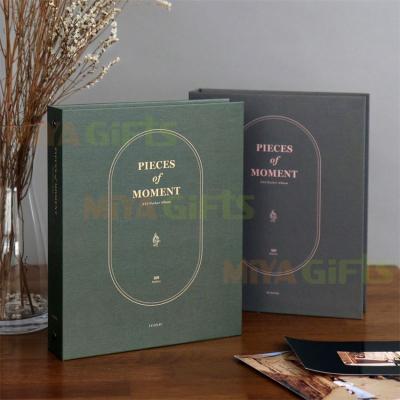 China Large Retro Fabric Polaroid Photo Album 3 Inch Cardboard Cover Paper Hard Colleting Book for sale