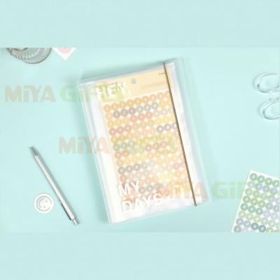 China Decorative Sticker PP Plastic Hard Cover With Elastic String Sticker Album Planner Diary Sticker Storage Photocards Holder for sale