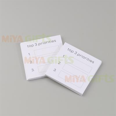 China Printed Custom Printing Top 3 Priority To Do List Checklist Paper Writing Cardboard Journal Planning Cards For Planner for sale