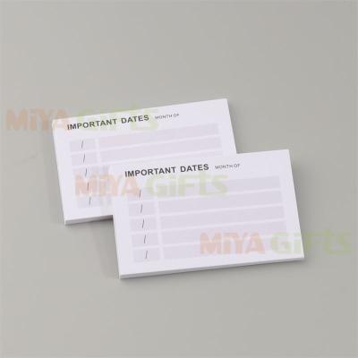 China Mini Business Card Custom Size Printed Important Dates Recording Checklist Task Cards Cardboard for sale