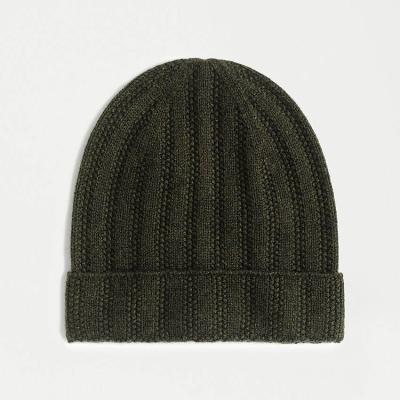 China COMMON WOMEN'S MOSS RIB KNITTED BEANIE (HAT) in 100% CASHMERE for sale