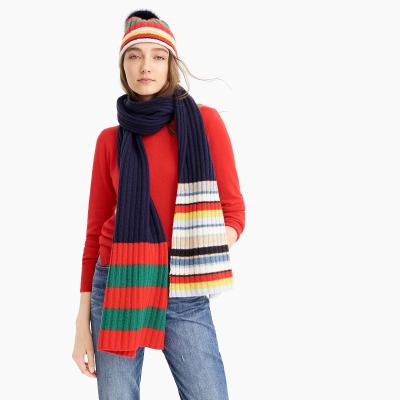 China WOMEN'S STRIPED 100% CASHMERE KNITTED HAT GLOVE SCARF SETS for sale