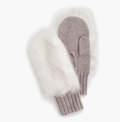 China WITH SQUISKY FAUX FUR GIRLS 38/35/25/5/wool/nylon alpaca MITTERN KNITTED (GLOVE) WITH FAUX FUR for sale